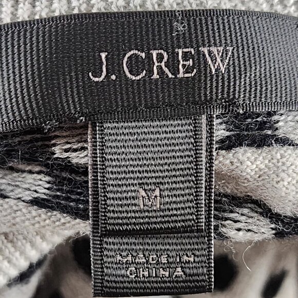 J. Crew Gray Polkadot 100% Merino Wool Crewneck Sweater - Picture 6 of 7